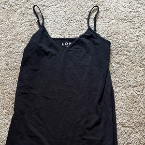 LOFT Black V-Neck Adjustable Spaghetti Strap Cami